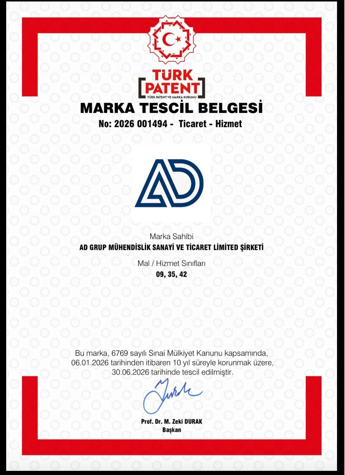 AD GRUP trademark registration